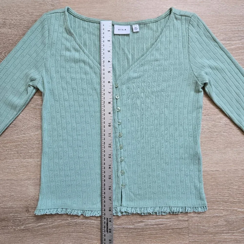 Vila Visima Button-Up Knit Cardigan Light Green Size XS Amsterdam, Europe. NWOT